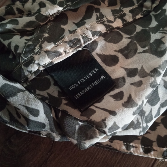 Patterson J Kincaid Beige Sheer Boho Blouse Size Small - Picture 7 of 9